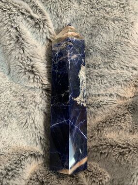 Natural Sodalite Crystal Tower - Deep Blue Decorative Accent